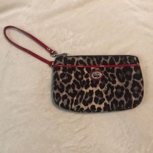 Animal print Coach wristlet